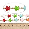 304 Stainless Steel Enamel Starfish Link Chains CHS-F023-01D-G-2