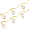 Brass Glass Scalloped Bar Chains CHC-T018-08G-1