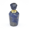 Natural Lapis Lazuli Openable Perfume Bottle Pendants G-E556-02G-2