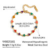 Heart 304 Stainless Steel Enamel Link Chain Bracelets for Women AZ3410-1-2