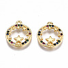 Brass Micro Pave Cubic Zirconia Charms KK-Q277-074-NF-2