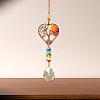 1Pc Natural Mixed Stone Chip Wrapped Heart with Tree of Life Hanging Ornaments HJEW-DJ0001-15A-7