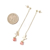Synthetic Coral Flower Tassel Stud Earrings EJEW-JE06649-4