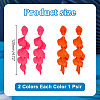 2 Pairs 2 Colors Alloy Acrylic Dangle Stud Earrings EJEW-AR0001-14-2