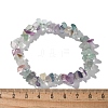 Chips Natural Fluorite Beaded Stretch Bracelets BJEW-JB01826-01-5