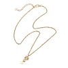 Cat with Star Brass Micro Pave Clear Cubic Zirconia Pendant 304 Stainless Steel Cable Chain Necklaces for Women NJEW-JN05716-4