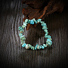Natural Turquoise Chips Stretch Bracelets BJEW-BB16534-F-5