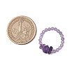 Natural Gemstone Beaded Rings RJEW-TA00191-5