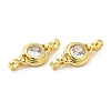 Rack Plating Brass Pave Clear Cubic Zirconia Connector Charms KK-Z028-05G-3