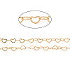 Brass Heart Link Chains CHC-Q003-02G-4