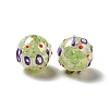 AB Color Transparent Crackle Acrylic Round Beads OACR-A013-04A-1