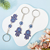 5Pcs Alloy Lampwork Keychain Bar KEYC-CP0001-41-7