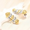 304 Stainless Steel Two-tone Stud Earrings for Women EJEW-R023-01GP-03-3