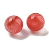 Cherry Quartz Glass Round Ball Figurines Statues for Home Office Desktop Decoration G-P532-02A-08-2