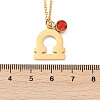 304 Stainless Steel Glass Drill Birth Stone Constellation Pendant Necklaces STAS-D305-08G-G-2