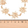 Alloy Crystal Rhinestone Sun Link Chain Necklaces for Women NJEW-P345-01G-3