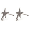 Starfish Shape 201 Stainless Steel Stud Earrings Findings STAS-Q251-03P-1