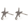 Non-Tarnish Starfish Shape 201 Stainless Steel Stud Earrings Findings STAS-Q251-03P-1