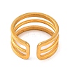 Ion Plating(IP) 304 Stainless Steel Hollow Multi-layer Open Cuff Finger Rings for Women RJEW-S414-19B-G-3