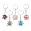 Mixed Stone & Alloy Flower Pendant Keychain KEYC-JKC01109-1