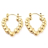 Heart Bubble 304 Stainless Steel Hoop Earrings for Women EJEW-C067-12G-1