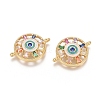 Brass Micro Pave Cubic Zirconia Links Connectors ZIRC-G152-36G-1