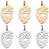 12Pcs 2 Colors 201 Stainless Steel Pendants STAS-SC0008-81-1