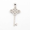 CZ Jewelry Brass Micro Pave Cubic Zirconia Chinese Knot Skeleton Key Pendants ZIRC-M020-65P-NR-1