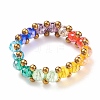 Glass Braided Bead Finger Ring for Women RJEW-JR00467-04-4