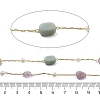 Gemstone & Glass Link Chains CHC-K014-12G-02-3