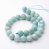 Faceted Natural Amazonite Round Beads Strands G-F261-04-12mm-2