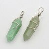 Natural Green Aventurine Double Terminated Pointed Pendants G-J062-01P-2