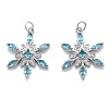 Brass Cubic Zirconia Pendants ZIRC-O044-02H-P-1