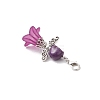 6Pcs 6 Colors Transparent Acrylic & Dyed Synthetic Turquoise Halloween Skull Angel Pendant Decorations HJEW-JM03903-5