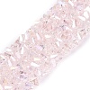 Electroplate Transparent Glass Beads Strands EGLA-Q139-01A-A07-1