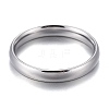 Non-Tarnish 304 Stainless Steel Flat Plain Band Rings STAS-I160-D-17mm-P-2