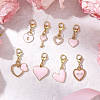 8Pcs Valentine's Day Heart Alloy Enamel Pendant Decorations HJEW-JM02830-2