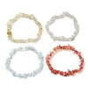 12 Constellation Natural Mixed Gemstone Chip Beaded Stretch Bracelets Sets for Women Men BJEW-JB10264-05-3