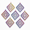 Ion Plating(IP) 304 Stainless Steel Filigree Pendants STAS-T057-04-1