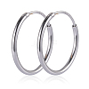 Anti-Tarnish Rhodium Plated 925 Sterling Silver Hoop Earrings Endless Unisex Small Hoop Earrings 15mm Gold Plating Huggie Hoop Earrings for Women Men JE1076A-02-1