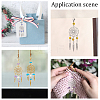  16Pcs 2 Style Woven Web/Net with Feather Alloy Pendant Decoration HJEW-NB0001-82-6