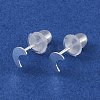 999 Sterling Silver Stud Earrings for Women EJEW-S215-30S-03-2