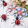 3D Iron Flower and Ladybug Big Pendants AJEW-CF0001-19-6