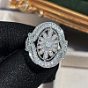 Brass Micro Pave Cubic Zirconia Finger Rings for Women FS-WGE2DD0-02-2