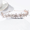 Wedding Bridal Flower Glass Rhinestone Hair Bands for Women Girls PW-WG76BCC-03-1