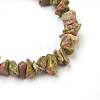 Natural Unakite Chip Beads Anklets AJEW-AN00229-05-2