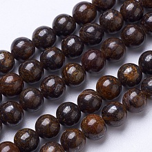 Natural Bronzite Beads Strands G-D855-12-8mm