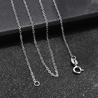 Anti-Tarnish Rhodium Plated Sterling Silver Necklaces X-STER-M034-32A-1