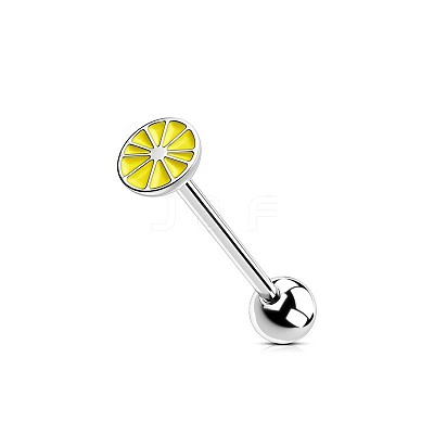 304 Stainless Steel Enamel Straight Barbell Tongue Rings FS-WG7AF88-09-1