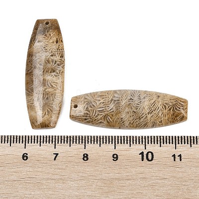 Natural Fossil Coral Pendants G-B187-01C-09-1